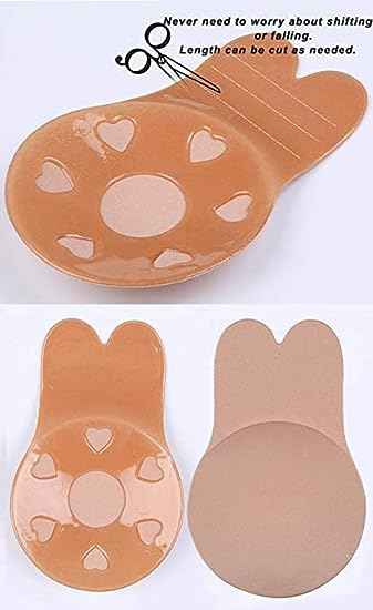 Brachy Beige Sticky Adhesive Silicone Invisible Push Up Backless Strapless Nipple Cover Bra
