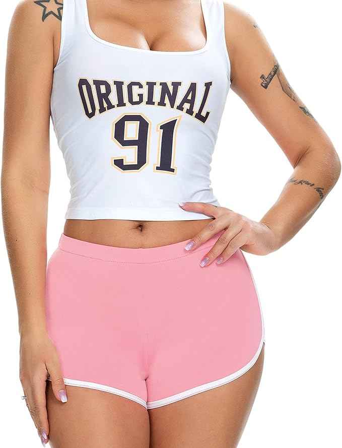 Brachy Women's Trendy and Sexy Cotton Spandex solid mid-rise regular shorts, drawstring closure.