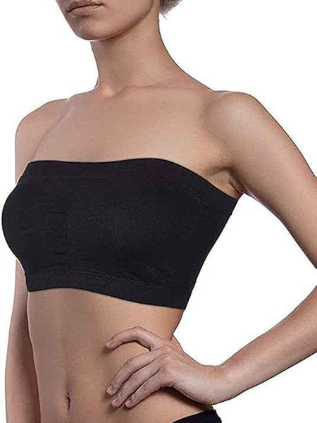 Brachy Women Pack 2 Lightly Padded Seamless Rapid Dry Bandeau Tube Bra