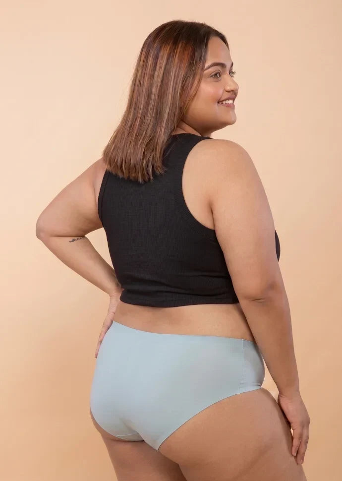 4 Pack - Blue Mid-waist Seamless Underwear