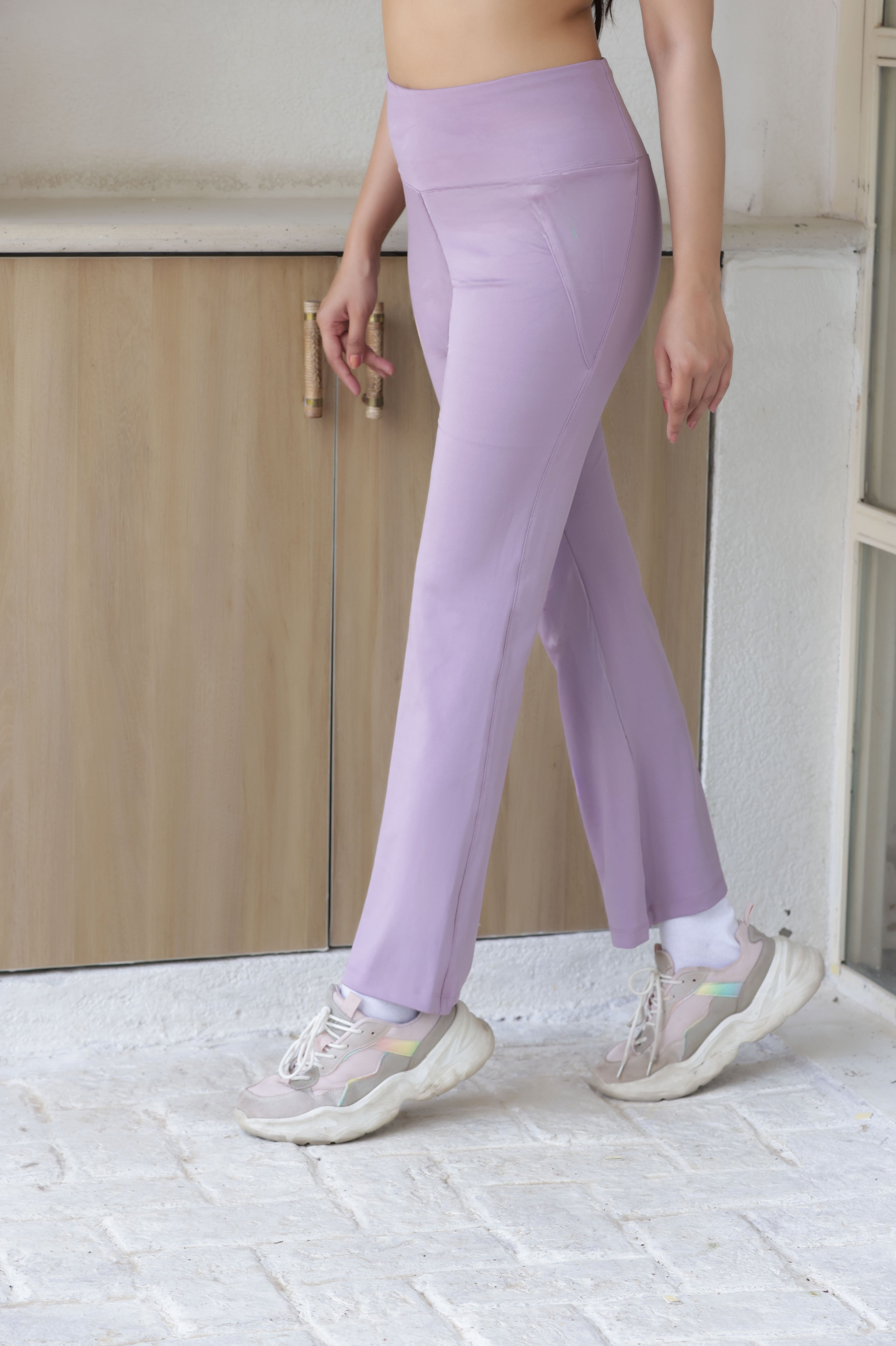 The Rachel High Waisted Flared Trousers Co-Ord Set | Lavender