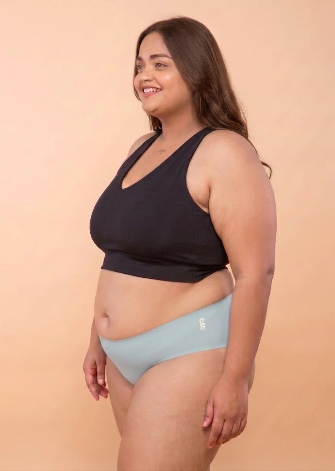 3 Pack - Blue Mid-waist Seamless Underwear