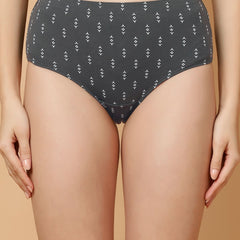 Tummy-Smoothing Printed High Waist Cotton Briefs – Pack of 3