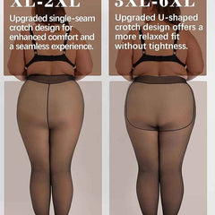 Women's Plus Sizes Fleece High Rise Thermal Bottom for Women Warm Woolen Skinny Thicken Fake Translucent Tights