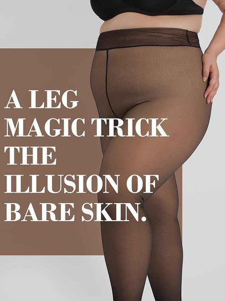 Women's Plus Sizes Fleece High Rise Thermal Bottom for Women Warm Woolen Skinny Thicken Fake Translucent Tights