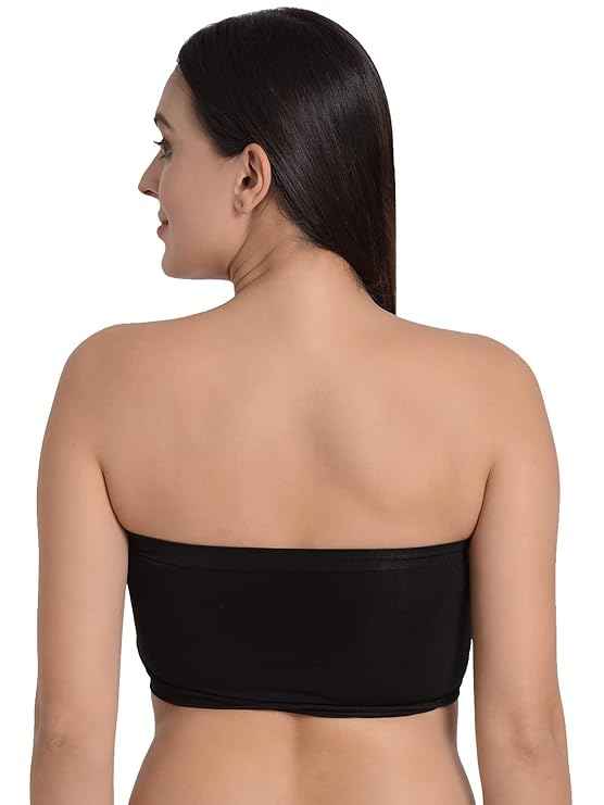 Brachy Women Pack 2 Lightly Padded Seamless Rapid Dry Bandeau Tube Bra