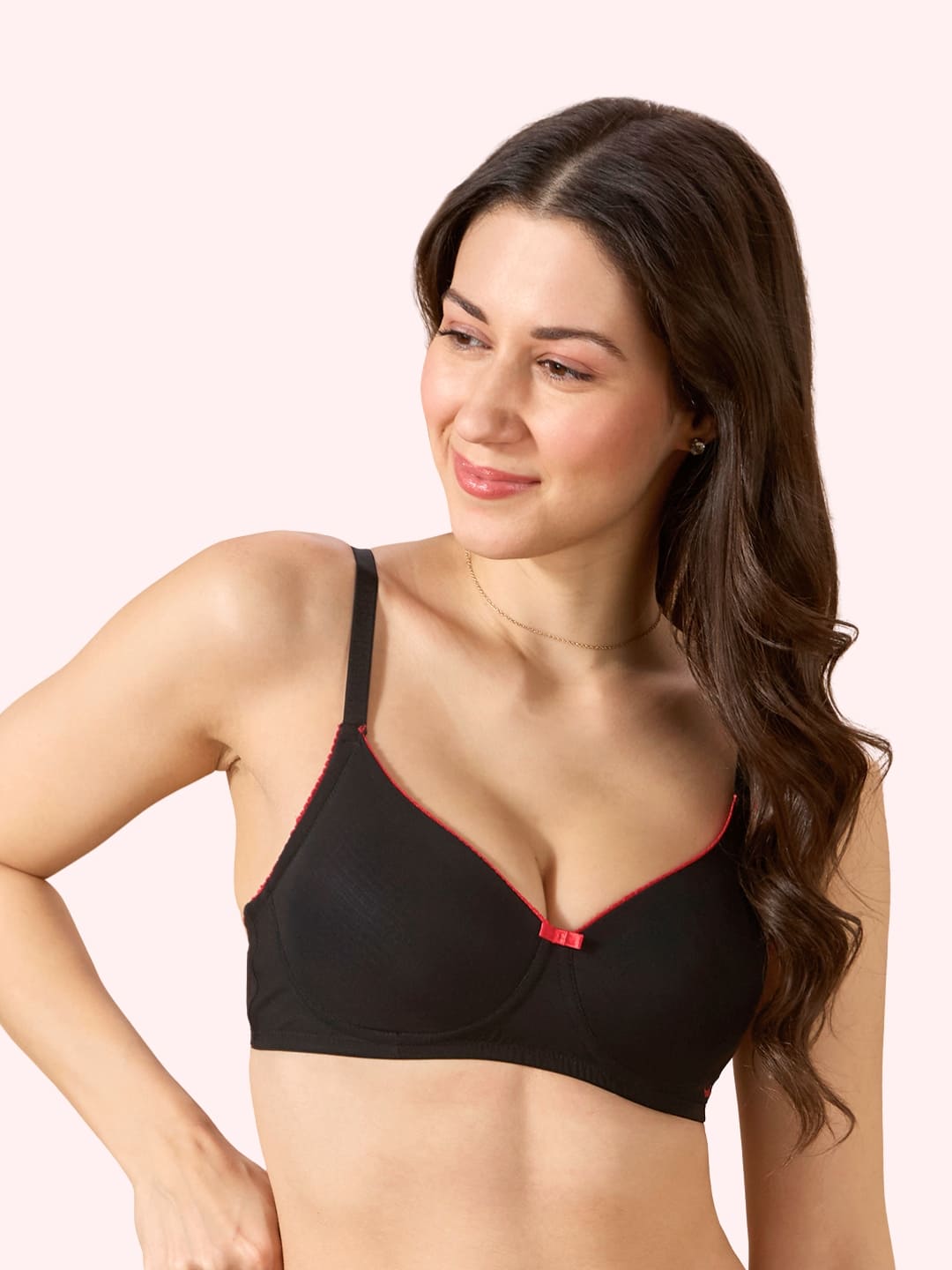 Miley Lace Trim Bra –  Wire-Free Comfort. Power Net, Super Soft Cups & Breathable Mesh Wings