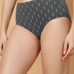 Tummy-Smoothing Printed High Waist Cotton Briefs – Pack of 3