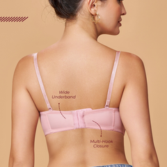 MAROON Mistpink Seamless Padded Non-Wired Multiway Balconette Bra for Women