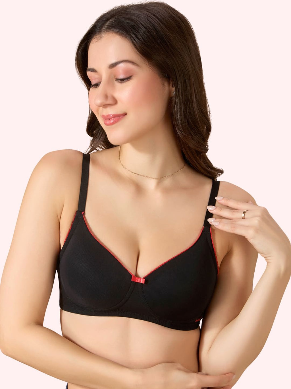 Miley Lace Trim Bra –  Wire-Free Comfort. Power Net, Super Soft Cups & Breathable Mesh Wings