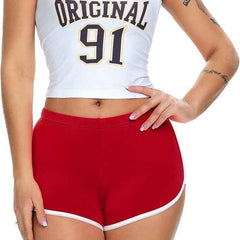Women Sports Cotton Spandex Mid-Rise Cotton Workout Shorts