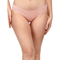 SOIE Woman - COTTON SPANDEX LOW RISE LACE BRIEF (PACK OF 2) - Panty -for Women
