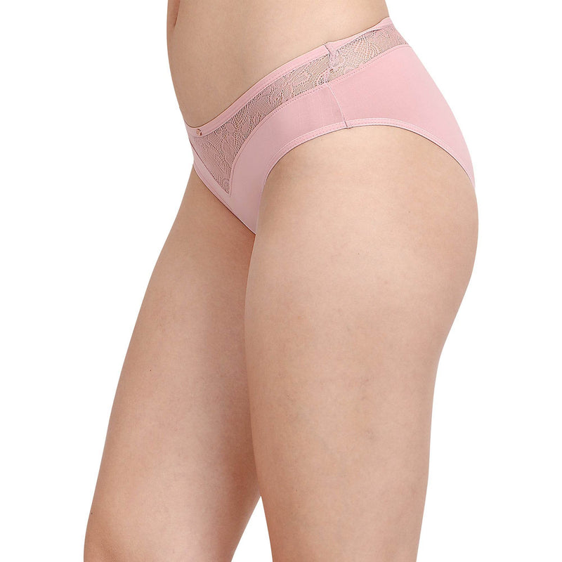 SOIE Woman - Mid Rise Brief With Lace Detailing - Panty -for Women