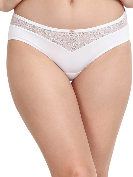 SOIE Woman - Mid Rise Brief With Lace Detailing - Panty -for Women