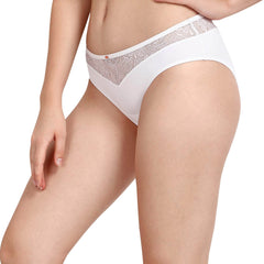 SOIE Woman - Mid Rise Brief With Lace Detailing - Panty -for Women