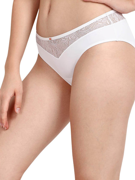 SOIE Woman - Mid Rise Brief With Lace Detailing - Panty -for Women