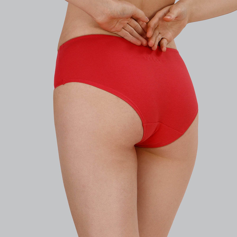 SOIE Woman - Mid Rise High Coverage Solid Colour Cotton Stretch Brief Panty (Assorted Pack of 3) - Panty -for Women