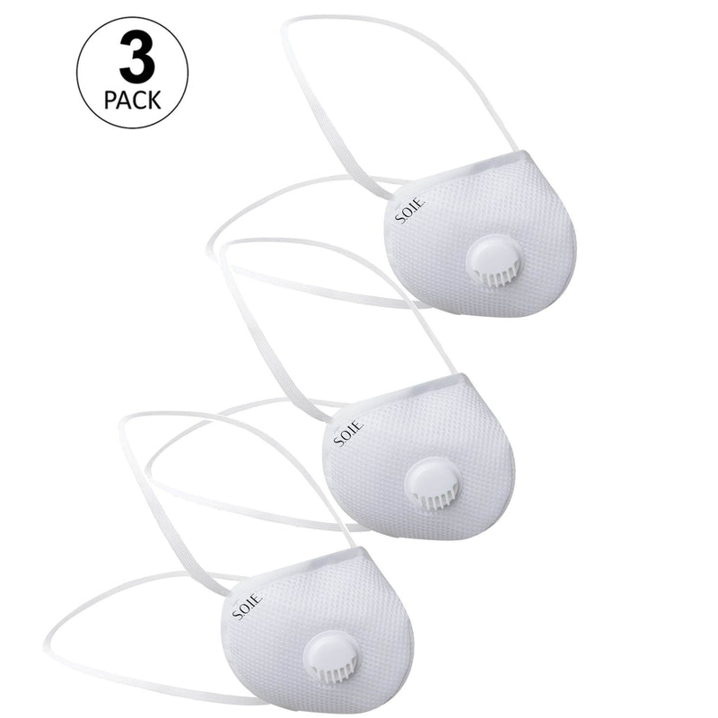 SOIE Woman - Two Way Respirator - 8 Layer Reusable SN 99 Protection Head Loops Freedom Mask - Pack of 3 - -for Women