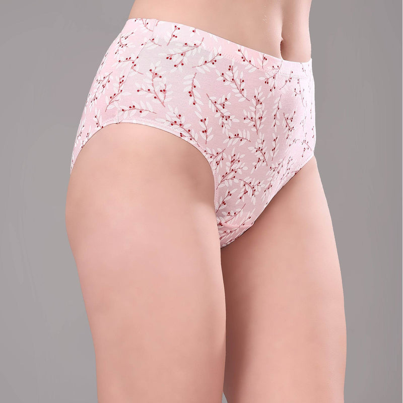 SOIE Woman - High Waist Full Coverage Printed Stretch Cotton Briefs (Pack of 3) - Panty -for Women