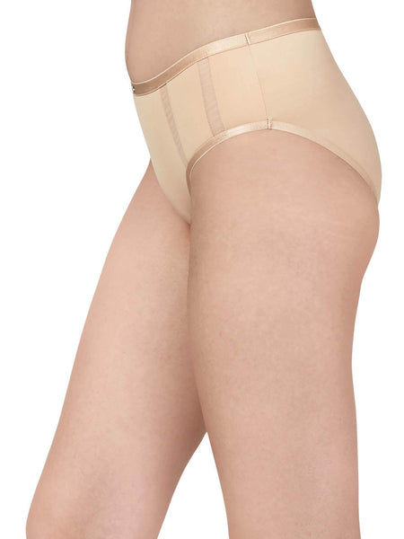 SOIE Woman - High Waist Full Coverage Mesh Panelled Brief - Panty -for Women