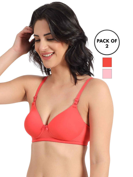 Women Magenta Plus Size Padded Comfortable High Support Big-Cup Bra