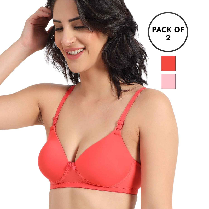 Women Magenta Plus Size Padded Comfortable High Support Big-Cup Bra