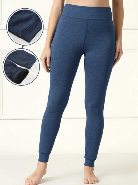 Women Fleece Lined Jeans Look Winter Warm Denim Legging Fur Thermal Pant High-Waisted Leggings