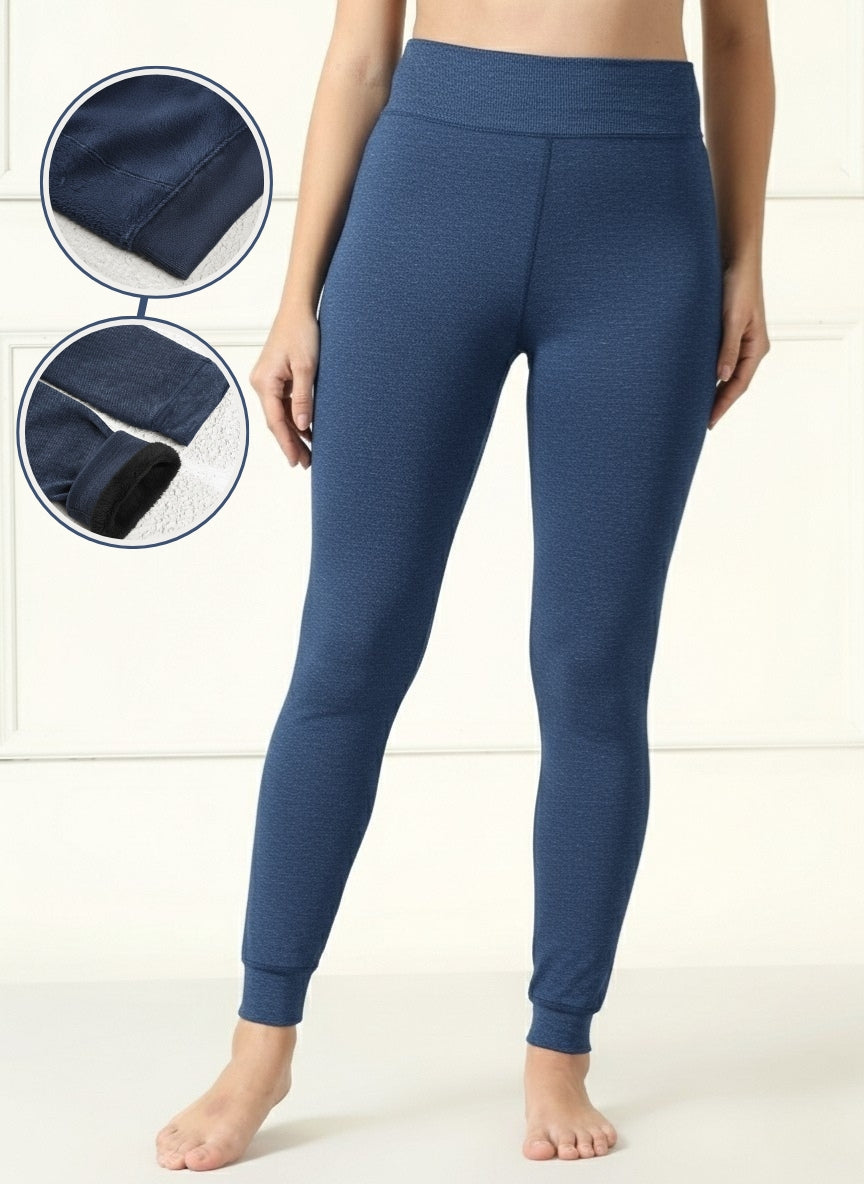 Women Fleece Lined Jeans Look Winter Warm Denim Legging Fur Thermal Pant High-Waisted Leggings