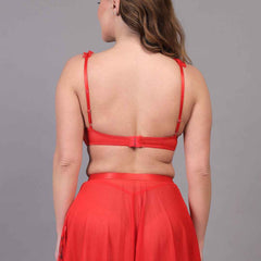 Brachy Women Hot Red Valentines Self Design Nightwear Baby Doll Lingerie