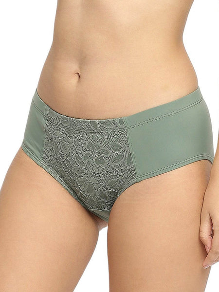 SOIE Woman - High Waist Full Coverage Lace Brief - Panty -for Women