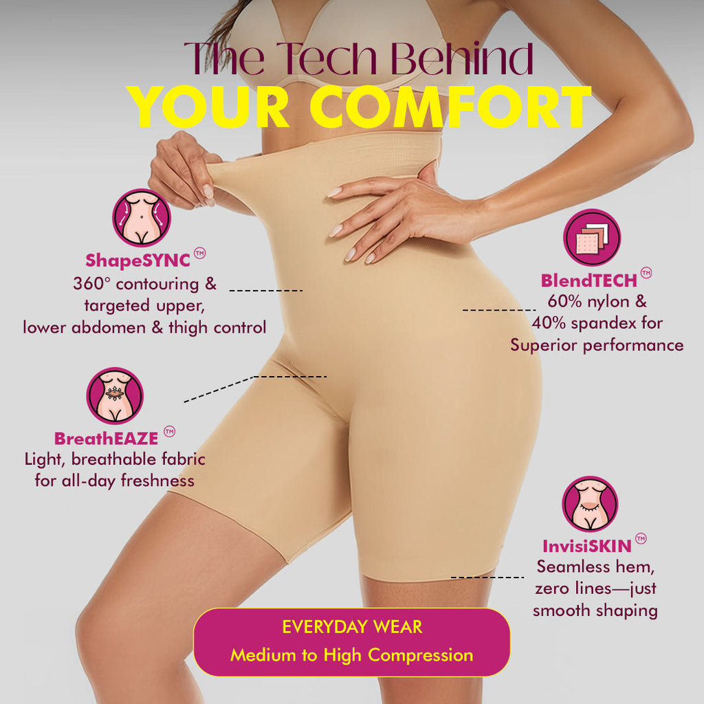 Tummy & Thigh Shaper Shorts (High Compression)