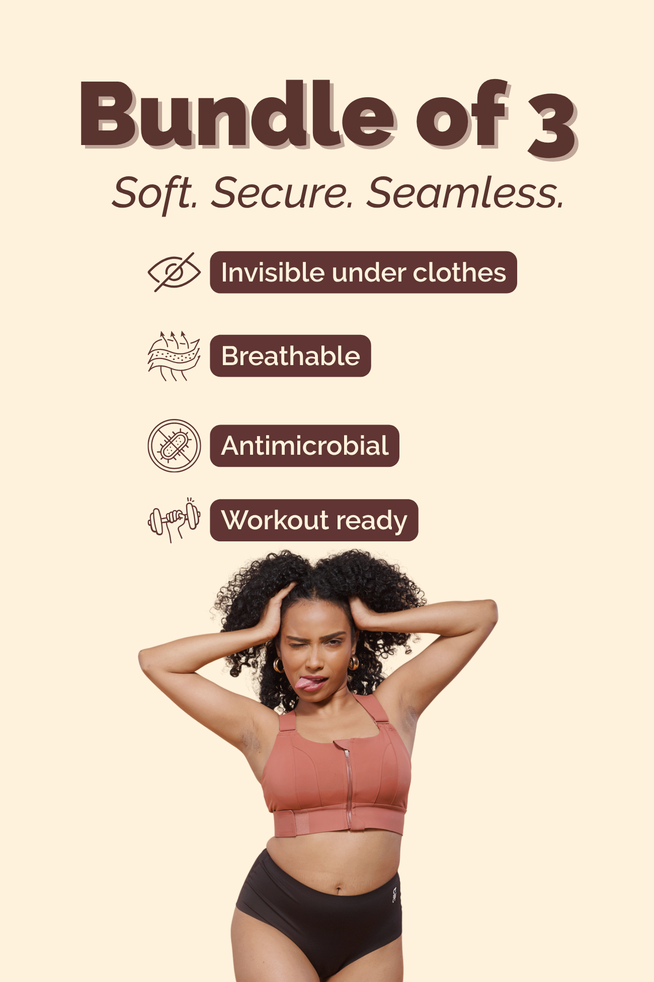Aero Black Invisible Seamless Underwear for Women Bundle of 3 | 100% Breathable | Tilt Intimates