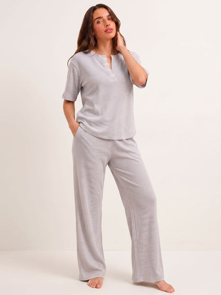 Women’s Premium Grey Waffle Pyjama Set