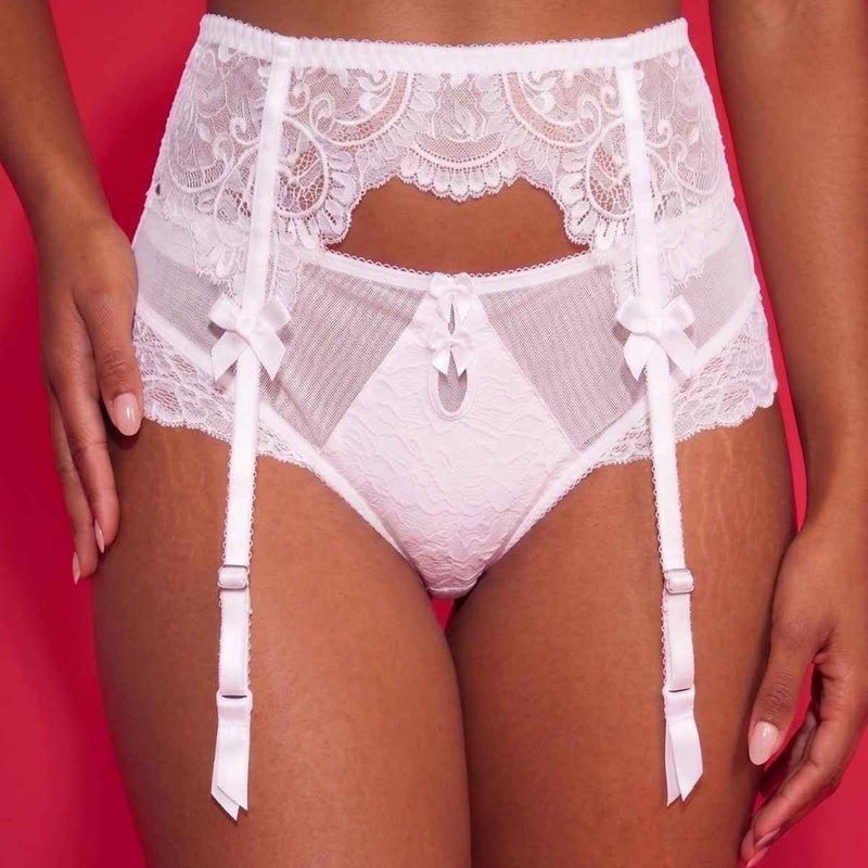 White Lace Garter Belt with Adjustable Straps