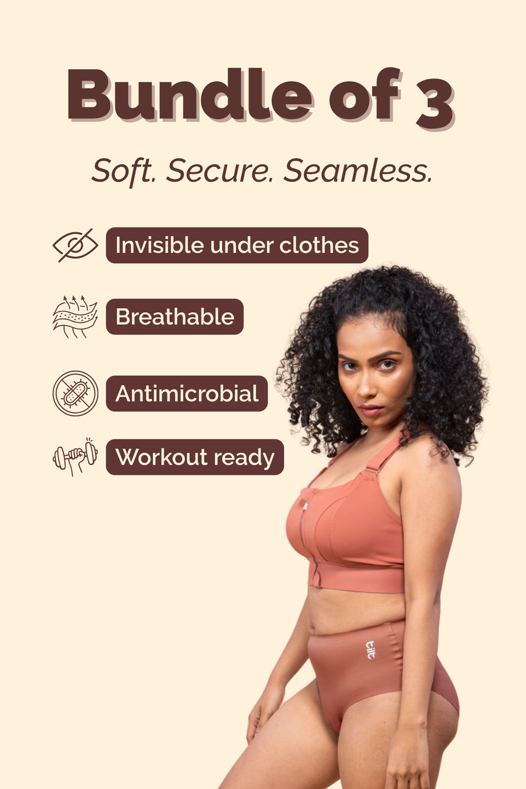 Gulab Rose Gold | Seamless & Breathable Underwear for Women | Bundle of 3 | Tilt Intimates