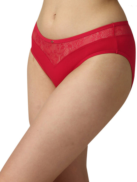 Mid Rise Medium Coverage Lacy Brief Panty