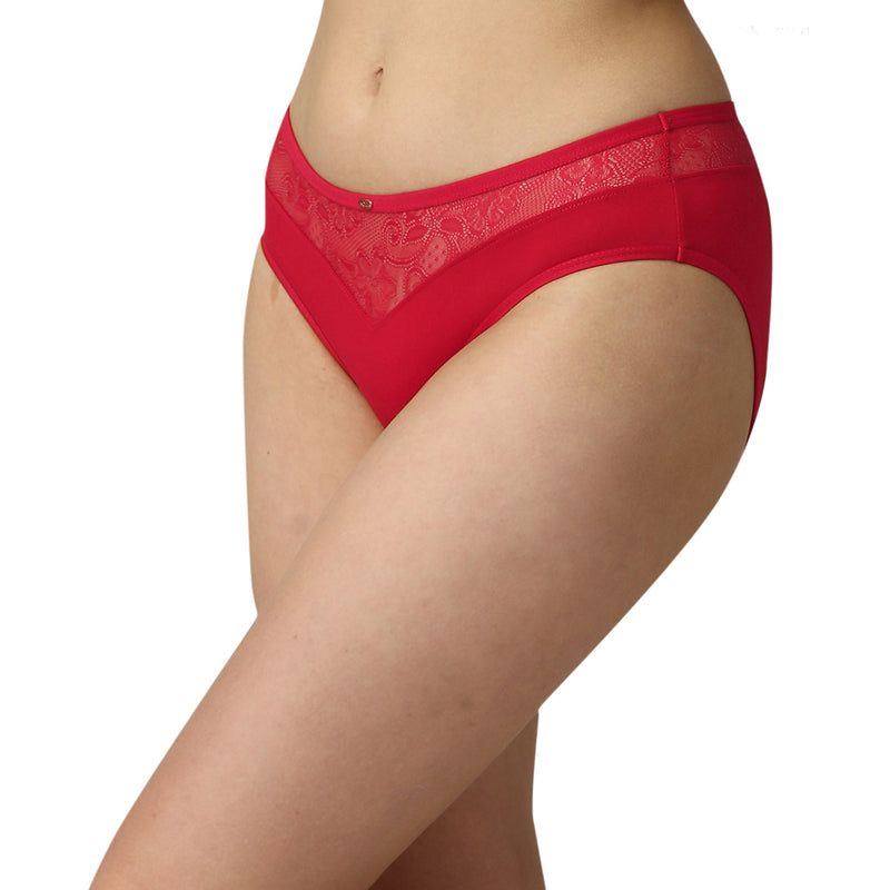 Mid Rise Medium Coverage Lacy Brief Panty