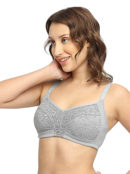 SOIE Woman - Full Coverage Non Padded Non Wired Lacy Bra - -for Women