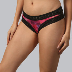 Mid Rise Lace Back Printed Cheekini Panty