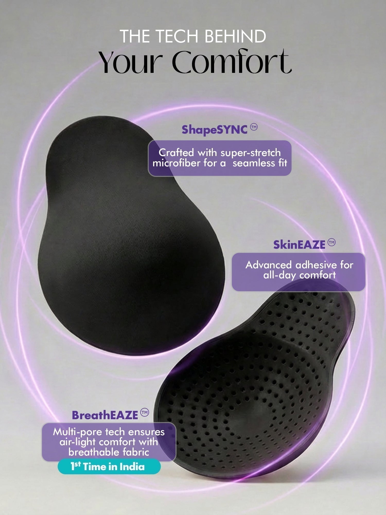 Reusable Breast Lift Cups - black - F-G