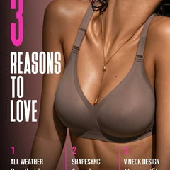 All weather Comfort T-Shirt Bra (V SHAPE) - Taupe