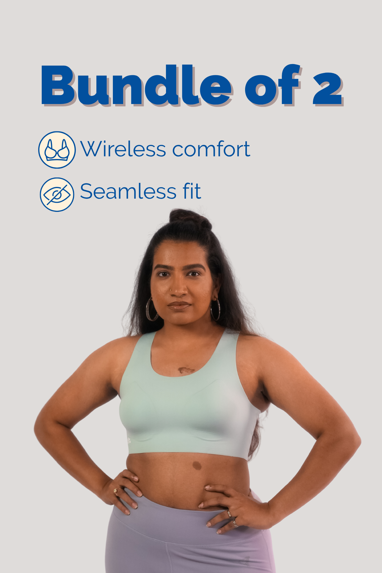 Blue Womens Racerback Bra Bundle of 2 | Comfortable Bra for Daily Use | Tilt Intimates
