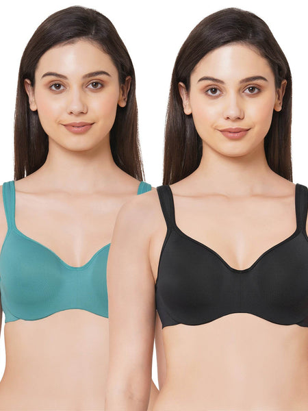 SOIE Woman - Full coverage Sweetheart neckline padded wired Bra (Pack of 2) - Bra -for Women