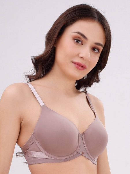 SOIE Woman - Full Coverage Padded Wired T-shirt Bra with Mesh Detailing - -for Women