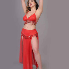 Brachy Women Shoulder Straps Net Hot Red Nightwear Baby Doll