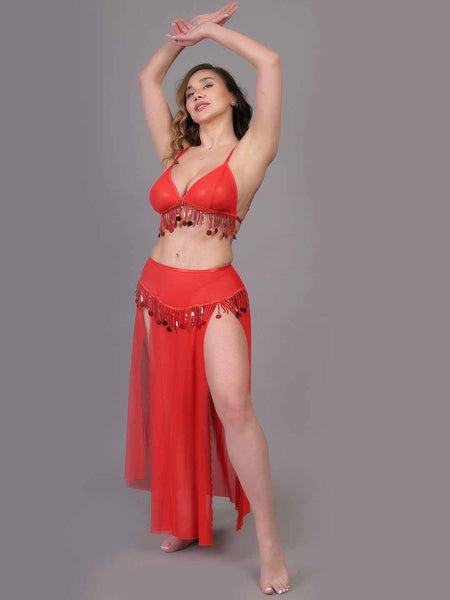 Brachy Women Shoulder Straps Net Hot Red Nightwear Baby Doll