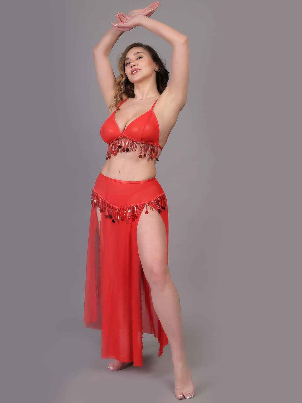 Brachy Women Shoulder Straps Net Hot Red Nightwear Baby Doll