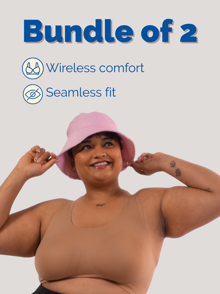 Beige Crossback Bra Bundle of 2 | Full Coverage Crossback Bra | Tilt Intimates