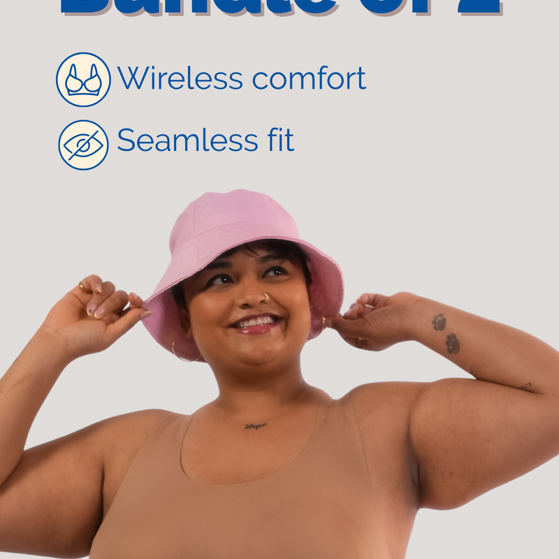 Beige Crossback Bra Bundle of 2 | Full Coverage Crossback Bra | Tilt Intimates