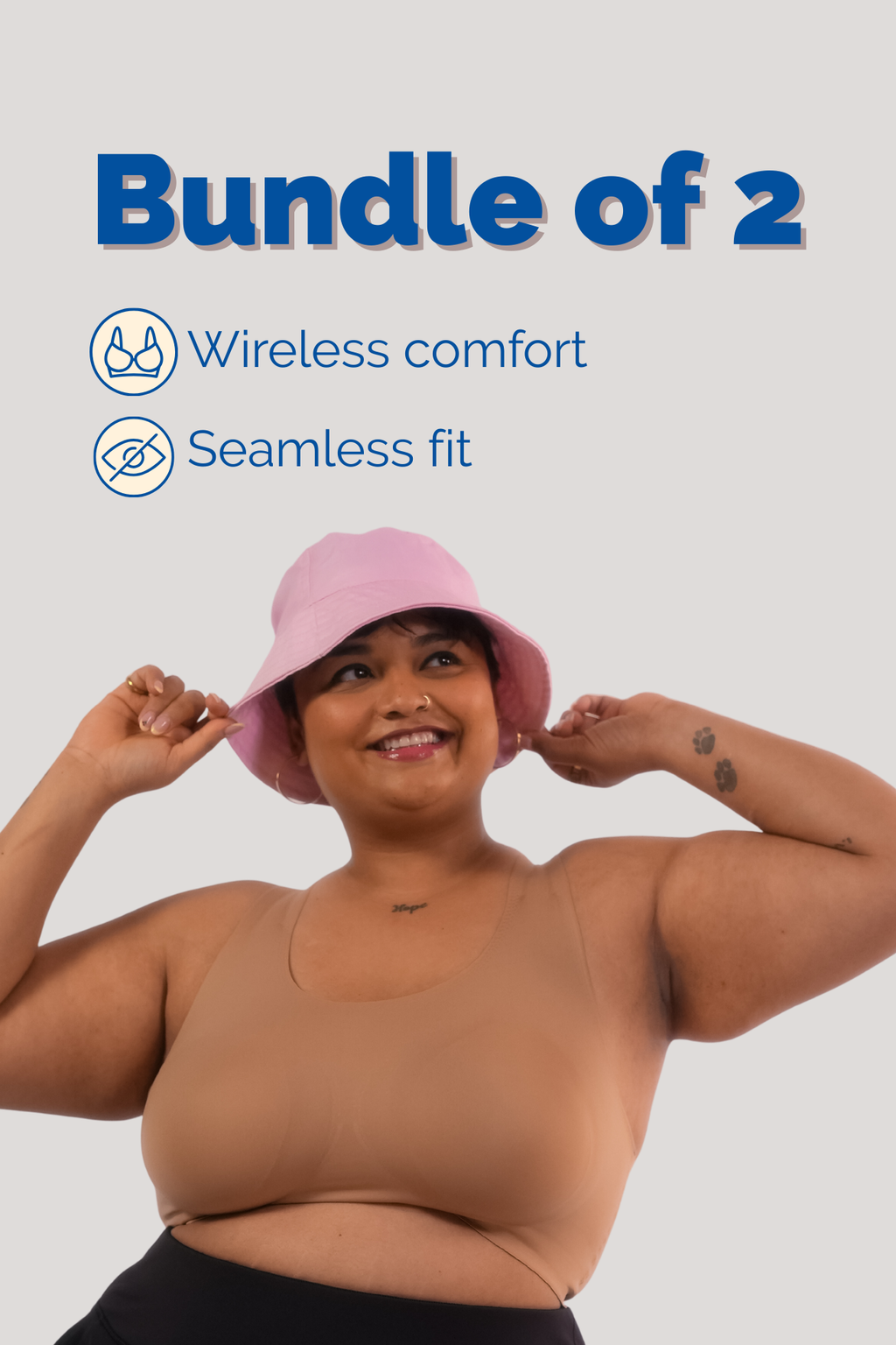 Beige Crossback Bra Bundle of 2 | Full Coverage Crossback Bra | Tilt Intimates